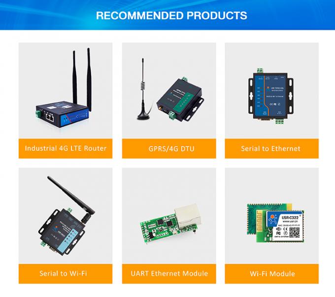 PUSR USR- N510 Industrial Modbus Gateway Serial RS232 RS485 RS422 sang chuyển đổi Ethernet với lệnh AT 2